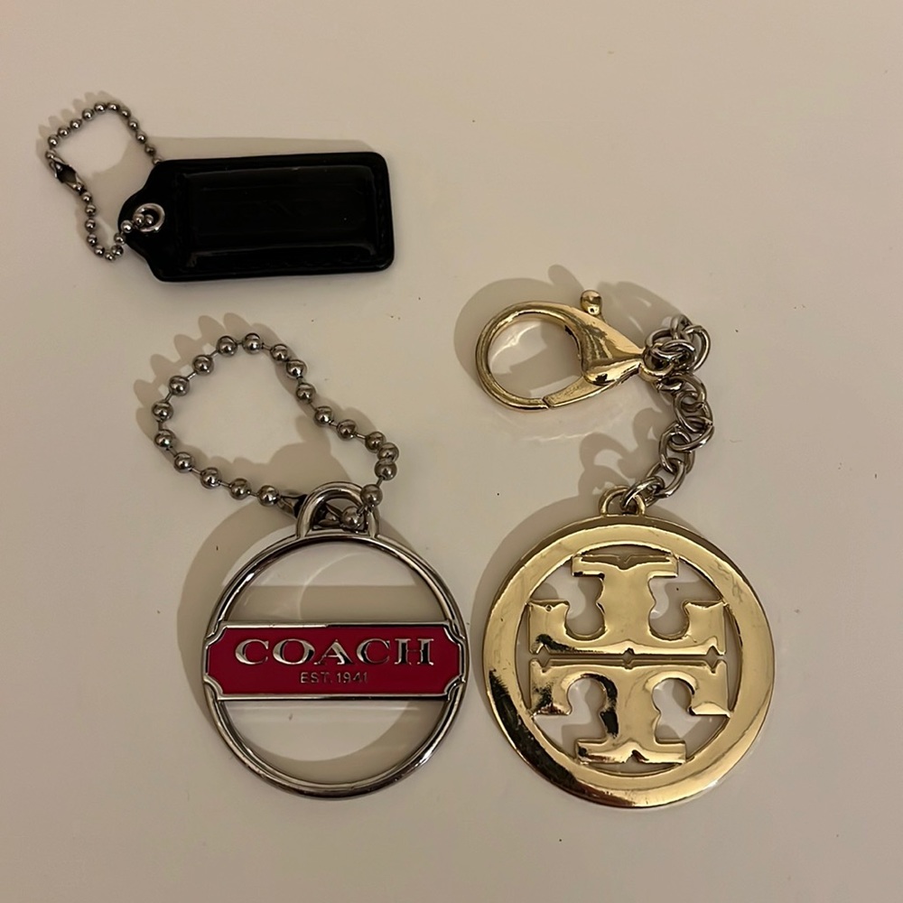 Tory Burch and Coach hang tags/keychains